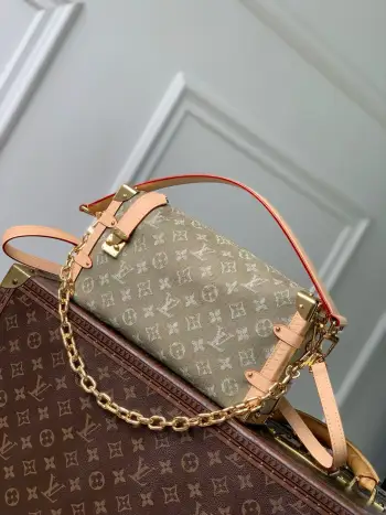 M27451 Color-Contrast Leather Handbag Women s Crossbody Bag Replica Louis Vuitton womens bags