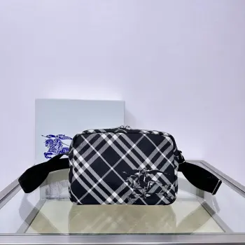 3201 Plaid Equestrian Backpack Men s Crossbody Bag Replica Burberry mens bags