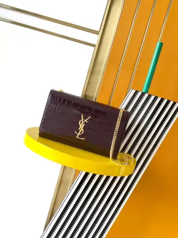 354021Q Glossy Crocodile Pattern Bag Women s Crossbody Bag Replica SAINT LAURENT womens bags