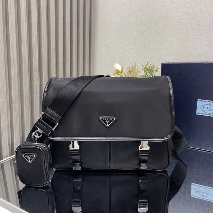Prada 2VD768A Nylon Flap Handbag Men s Crossbody Bag