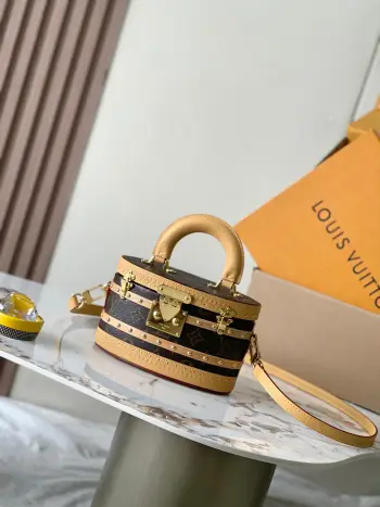 M24843 All-Steel Hardware Cylindrical Box Handbag Women s Crossbody Bag Replica Louis Vuitton womens bags