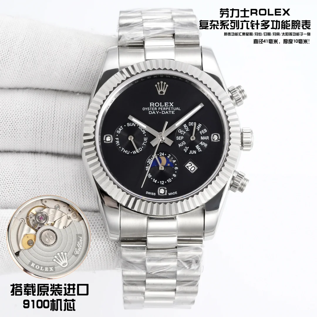 ROLEX 9100 movement multifunctional watch RP6 men s mechanical watch
