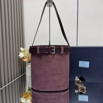 1BE085 Suede Bucket Bag Women s Crossbody Bag Replica Prada womens bags