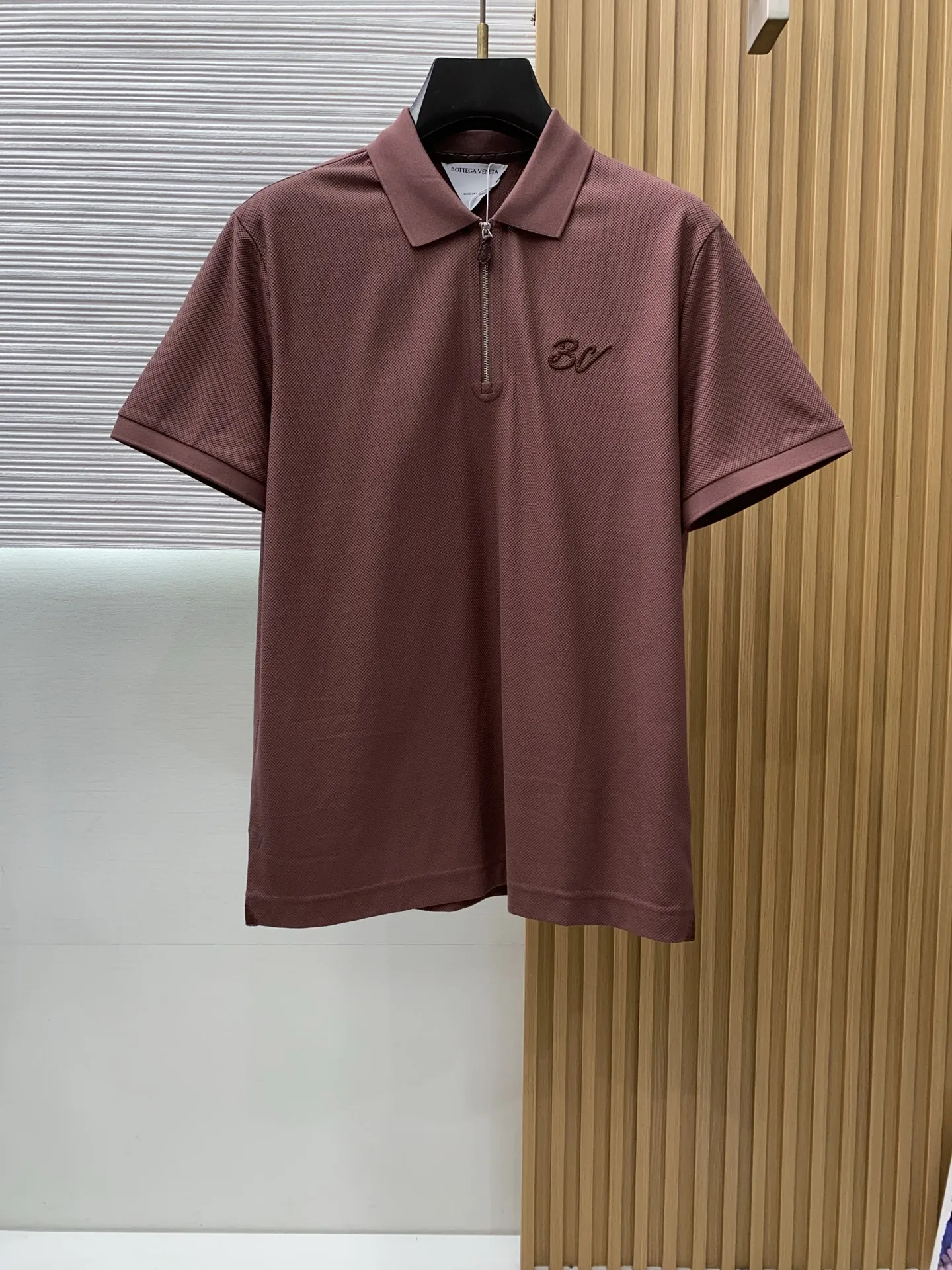 Bottega Veneta Spring and Summer New Fine Striped Pique Business Polo