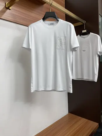 Latest short-sleeve mercerized cotton round-neck T-shirt Replica Valentino Garavani Tshirts and Polos