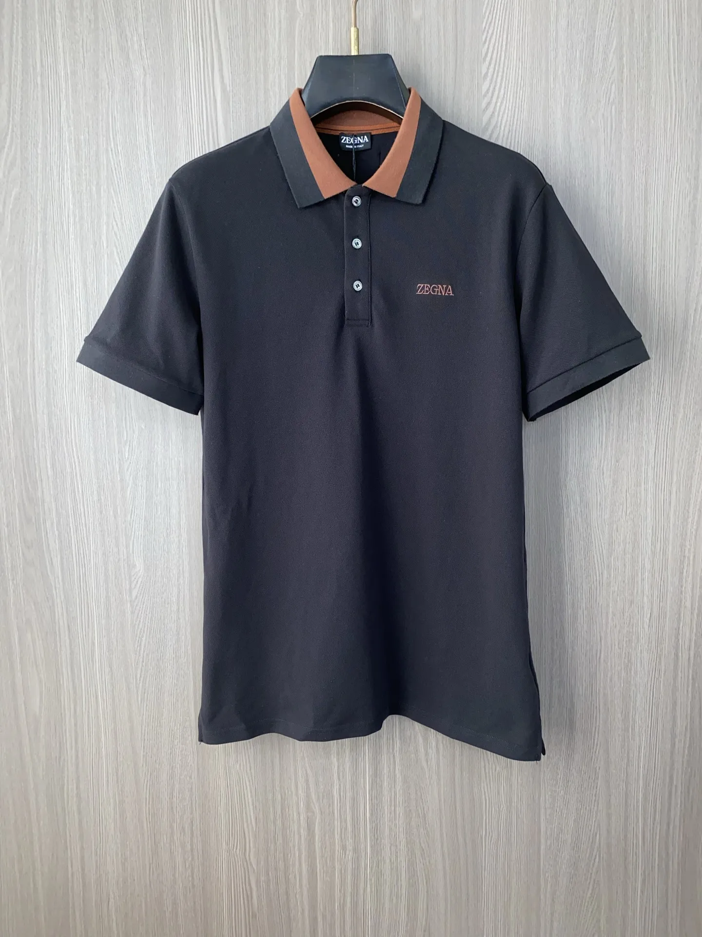 Zegna Spring and Summer New Fine Stripe Pique Business Polo