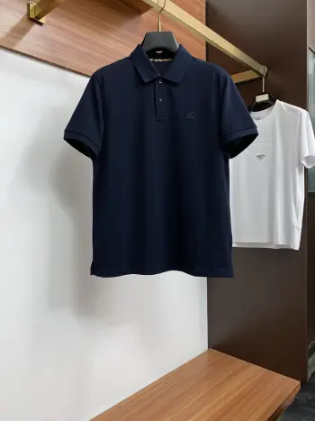 Spring and Summer New Fine Stripe Pique Business Polo Replica Burberry Tshirts and Polos