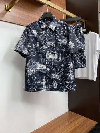 Spring and summer new casual shorts and jacket set Replica Louis Vuitton Shirts