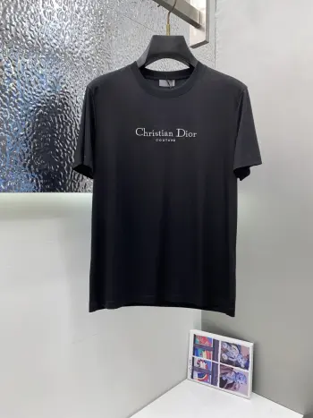 New Silk Cotton Slightly Loose Short Sleeve Replica Dior Tshirts and Polos