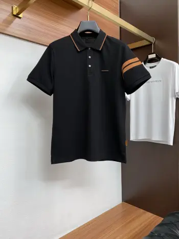 Spring and Summer New Fine Stripe Pique Business Polo Replica Zegna Tshirts and Polos