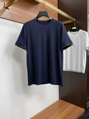 New Silk Cotton Short Sleeve Replica Zegna Tshirts and Polos