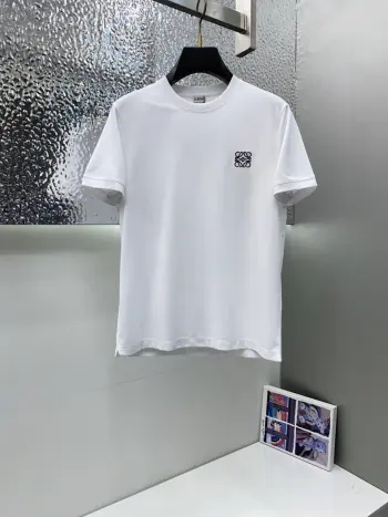 New Silk Cotton Slightly Loose Short Sleeve Replica Loewe Tshirts and Polos