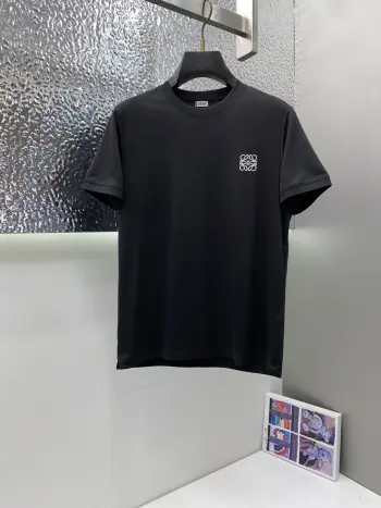 New Silk Cotton Micro Loose Short Sleeve Replica Loewe Tshirts and Polos