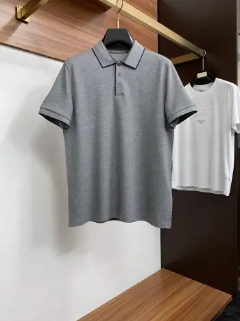 Spring and summer new pure cotton polo short sleeves Replica Zegna Tshirts and Polos