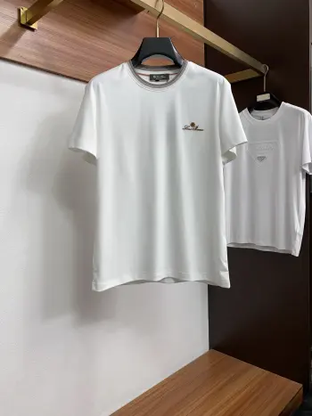 2026 New Men s Polo Shirt with Knitted Short Sleeves and Lapel Replica Loro Piana Tshirts and Polos