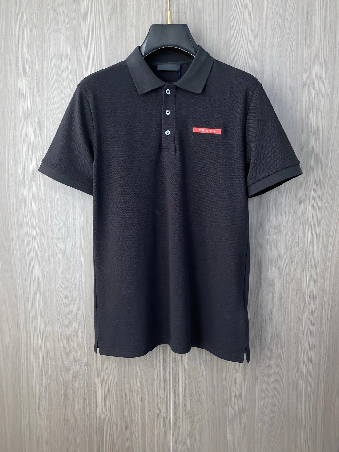 Prada Spring and Summer New Fine Stripe Pique Business Polo