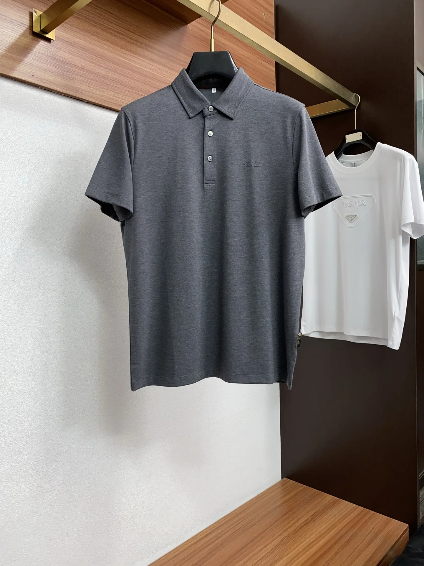 Loro Piana Spring and summer new silk cotton Polo short sleeves