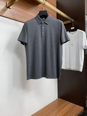 Spring and summer new silk cotton Polo short sleeves Replica Loro Piana Tshirts and Polos