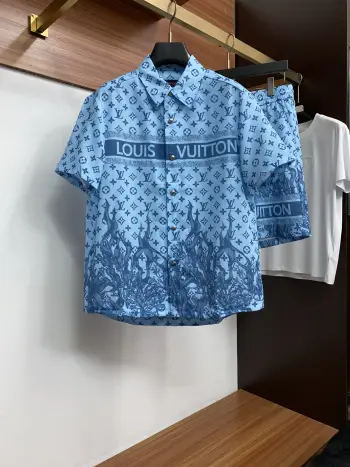 Spring and summer new casual shorts set Replica Louis Vuitton Shirts