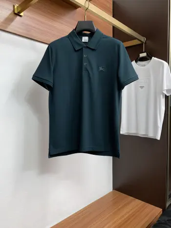 Spring and Summer New Fine Stripe Pique Business Polo Replica Burberry Tshirts and Polos