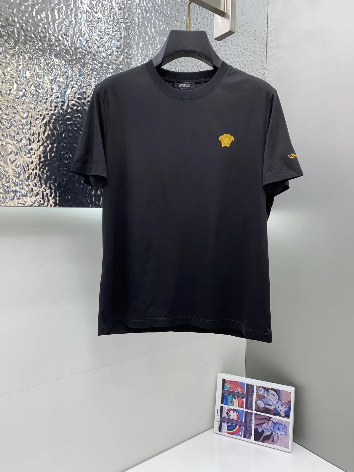 Versace New Silk Cotton Micro Wide Short Sleeve