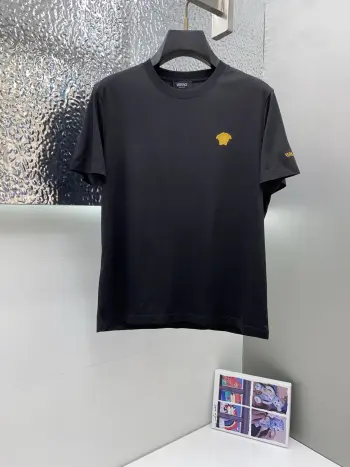 New Silk Cotton Micro Wide Short Sleeve Replica Versace Tshirts and Polos