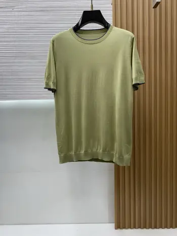 Spring and summer new classic old-style lapel knitted short-sleeve. Replica Loro Piana Tshirts and Polos