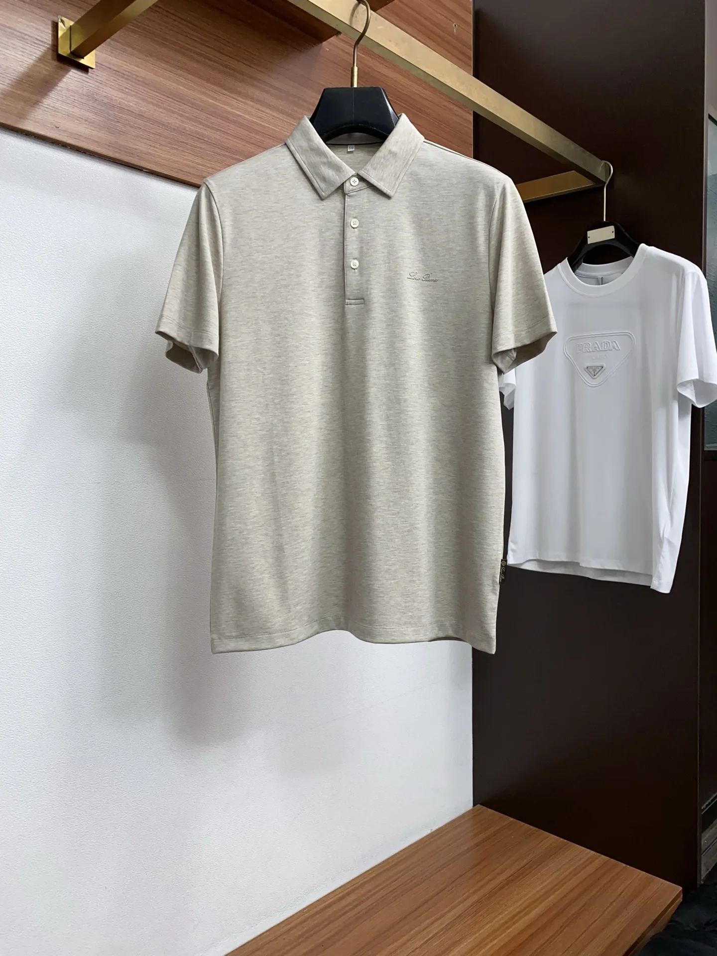 Loro Piana Spring and summer new silk cotton Polo short sleeves