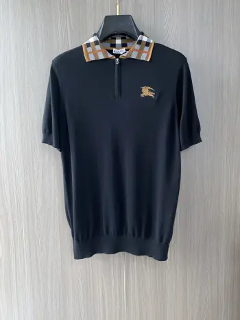 Spring and Summer New Fine Stripe Pique Business Polo Replica Burberry Tshirts and Polos