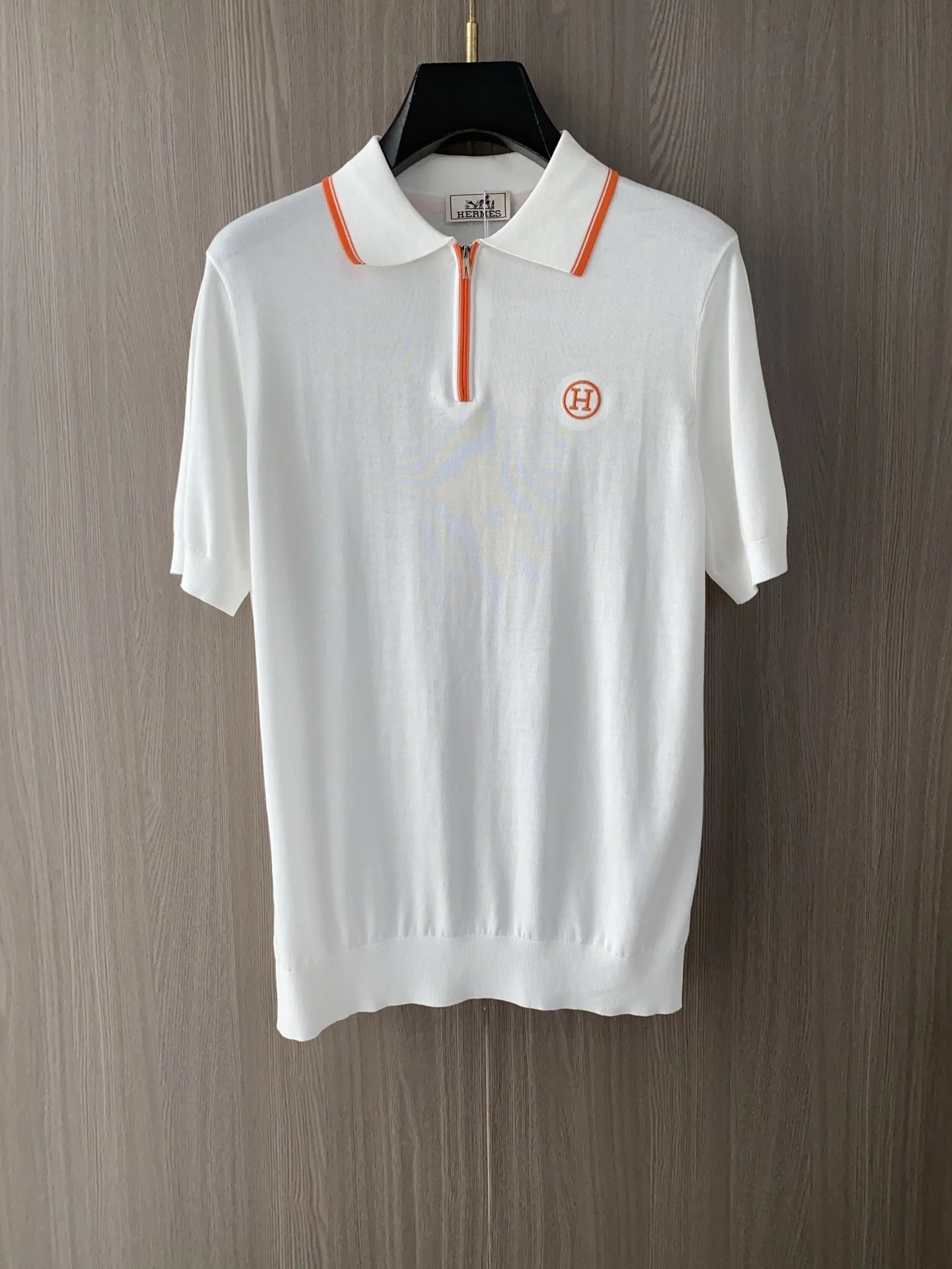 Hermes Spring and Summer New Fine Stripe Pique Business Polo Hermes Spring and Summer New Fine Stripe Pique Business Polo
