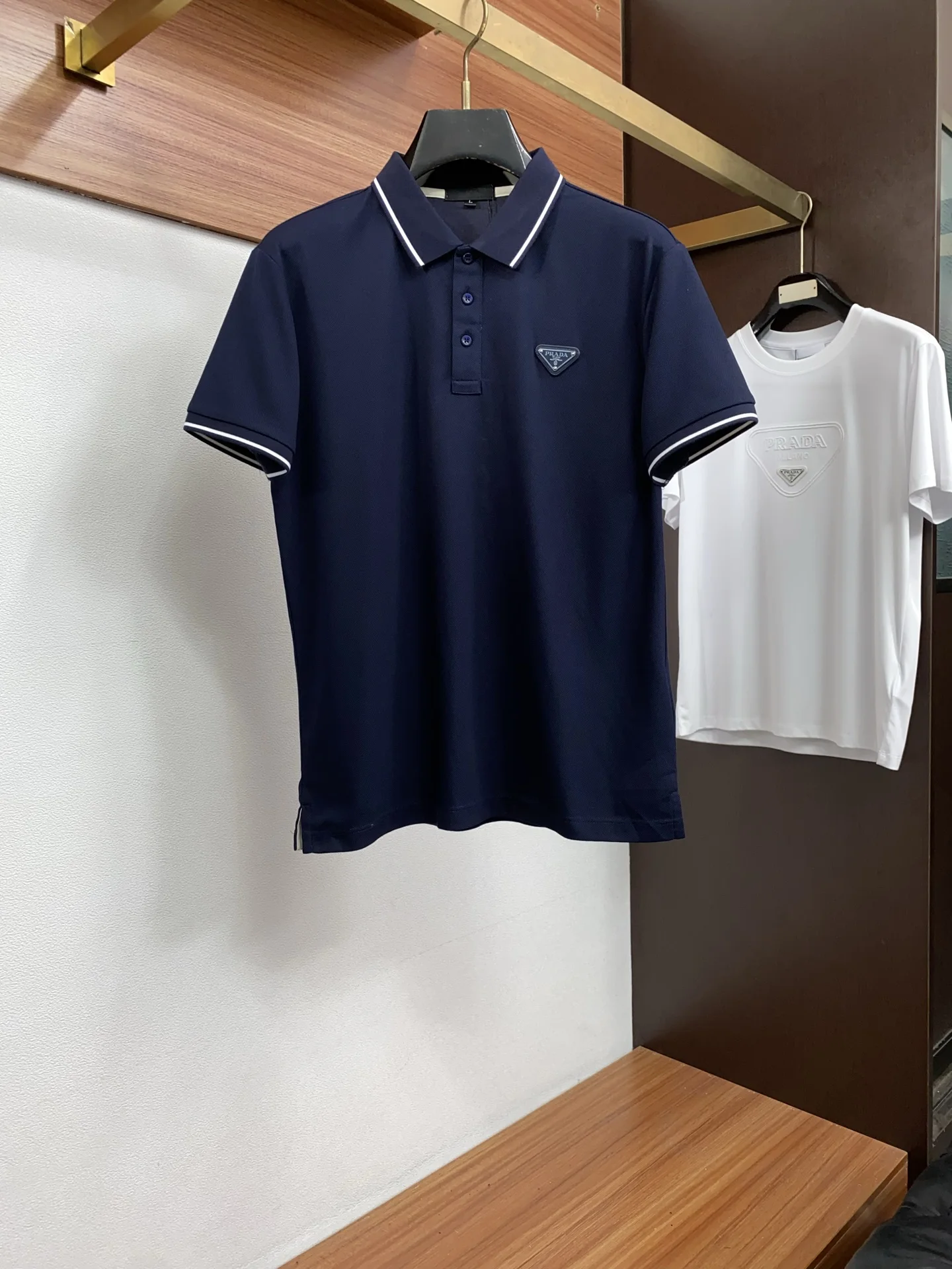 Prada Spring and summer new silk cotton Polo short sleeves