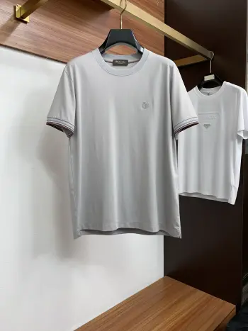 Spring and summer new silk-like round neck short sleeve Replica Loro Piana Tshirts and Polos
