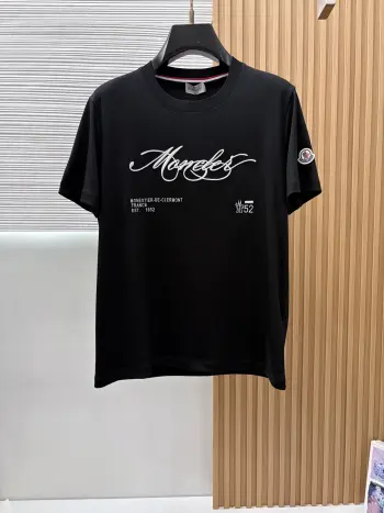 New Silk Cotton Short Sleeve Replica Moncler Tshirts and Polos