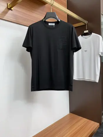 Latest short-sleeve mercerized cotton round-neck T-shirt Replica Valentino Garavani Tshirts and Polos