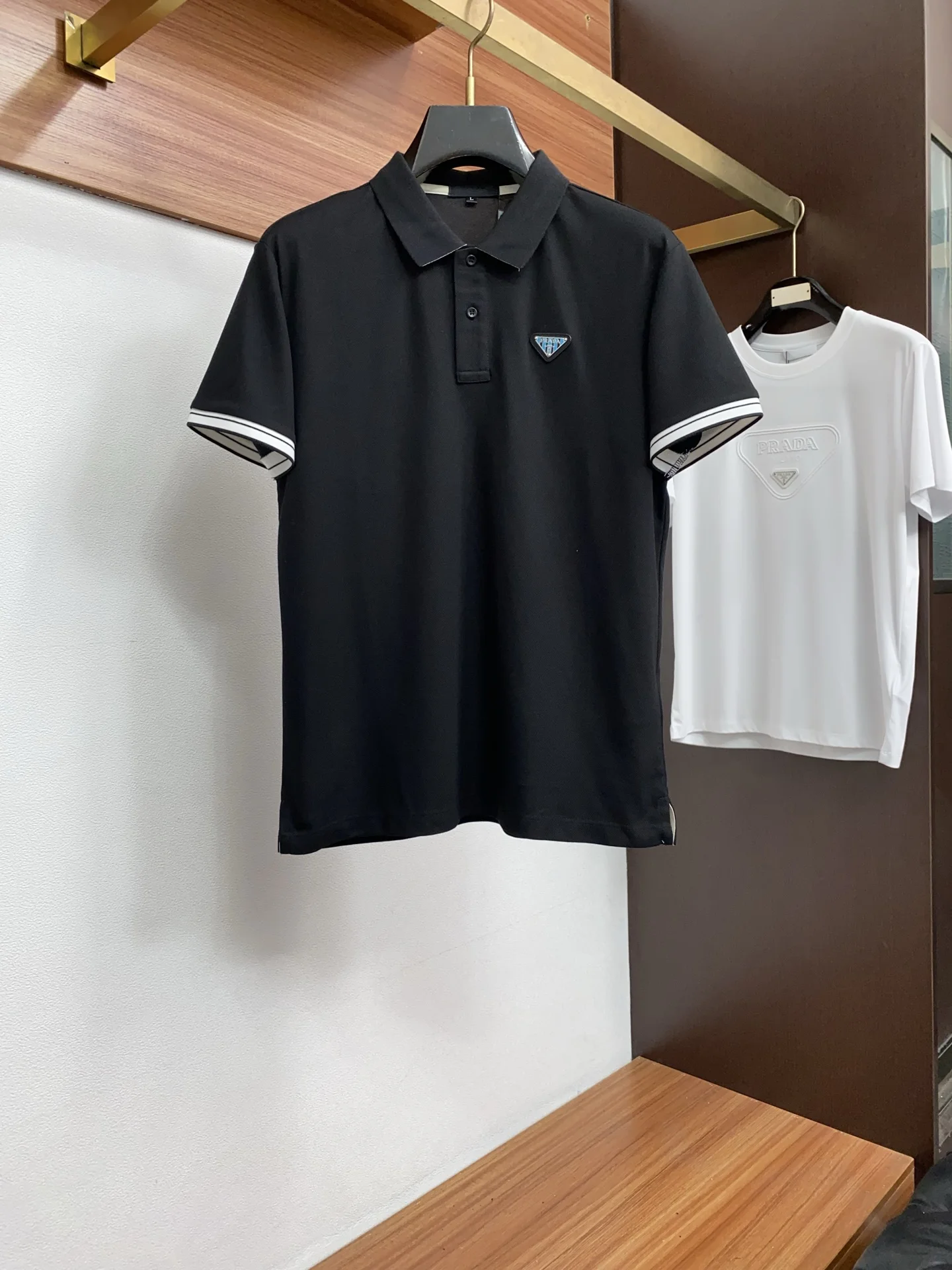 Prada Classic Old Style Knitted Polo with Short Sleeves