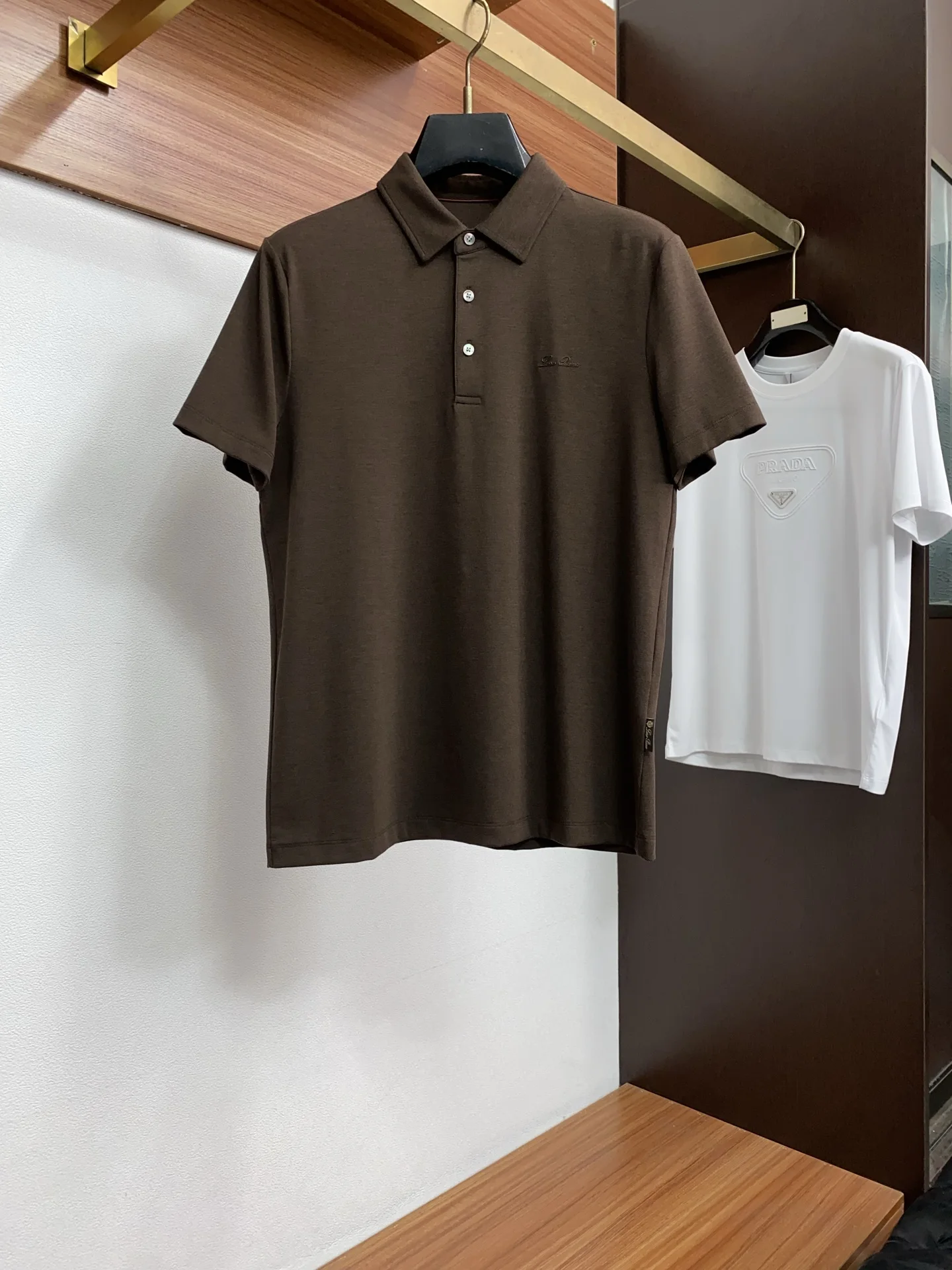 Loro Piana Spring and summer new silk cotton Polo short sleeves