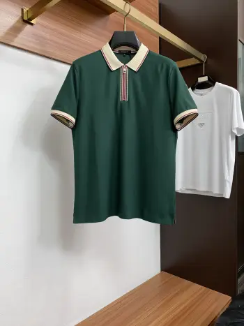 Spring and Summer New Fine Stripe Pique Business Polo Replica Moncler Tshirts and Polos