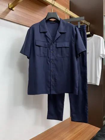 Cuban Linen Workwear Pocket Set Replica Loro Piana Shirts