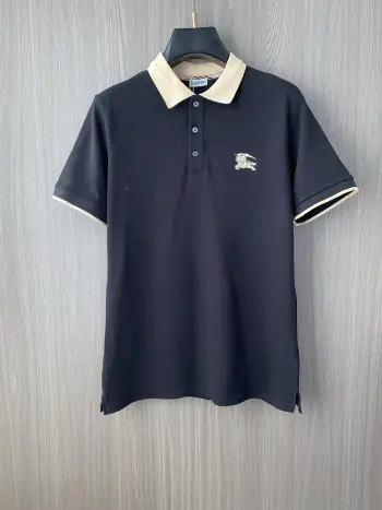 Spring and Summer New Fine Stripe Pique Business Polo Replica Burberry Tshirts and Polos