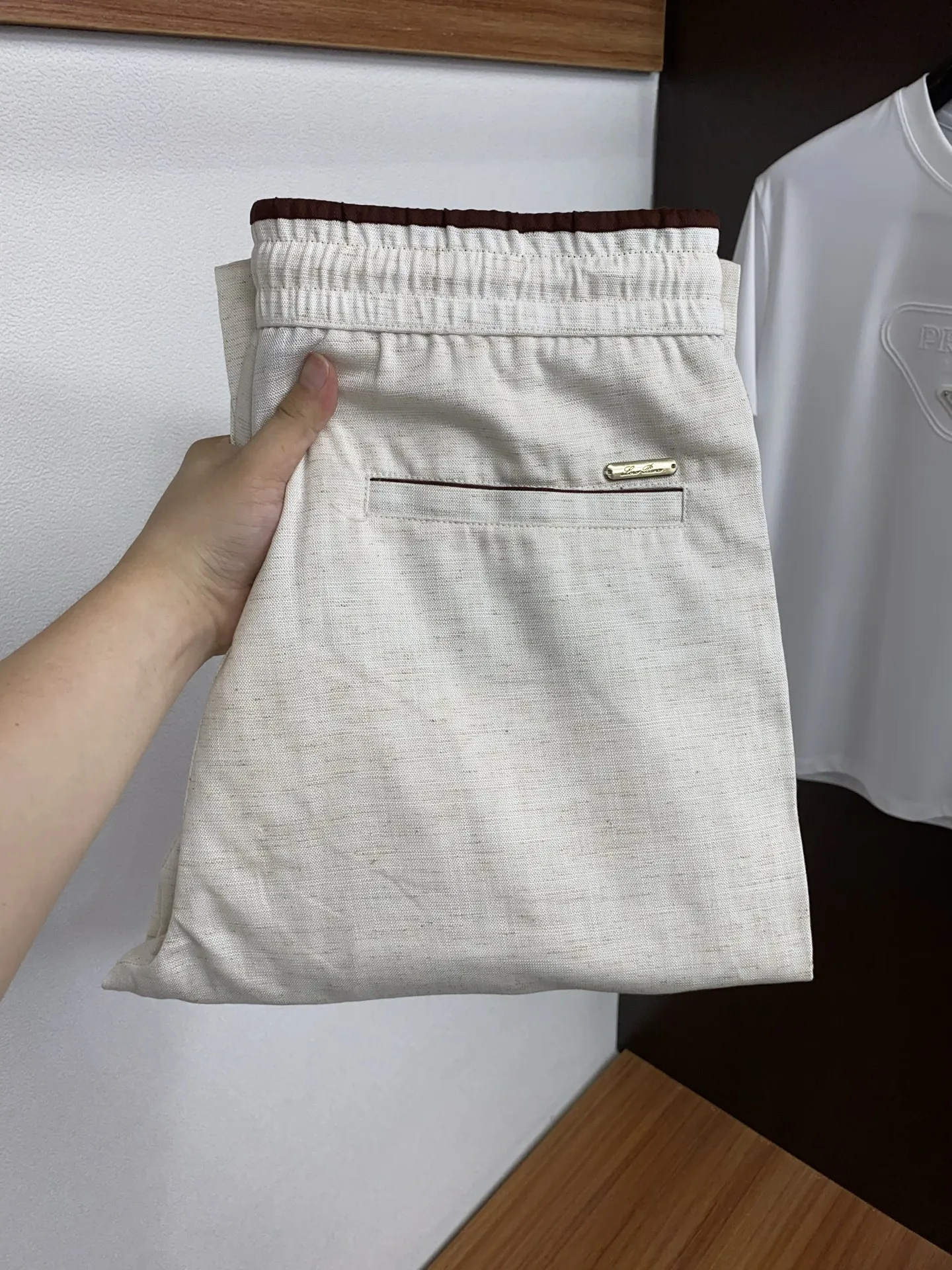Loro Piana Spring and summer new linen drawstring casual pants