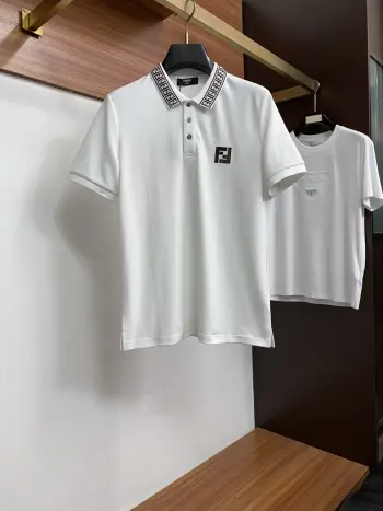 Spring and summer new silk cotton Polo short sleeves Replica Fendi Tshirts and Polos