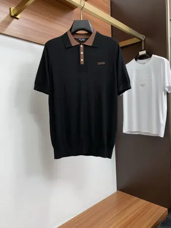 2026 New Men s Polo Shirt Knitted Short Sleeve T-Shirt Replica Zegna Tshirts and Polos