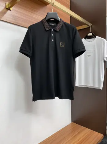 Spring and summer new silk cotton Polo short sleeves Replica Fendi Tshirts and Polos