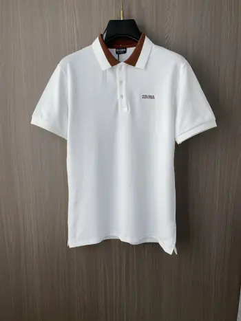 Spring and Summer New Fine Striped Pique Business Polo Replica Zegna Tshirts and Polos