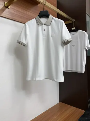 Spring and Summer New Fine Stripe Pique Business Polo Replica Ferragamo Tshirts and Polos