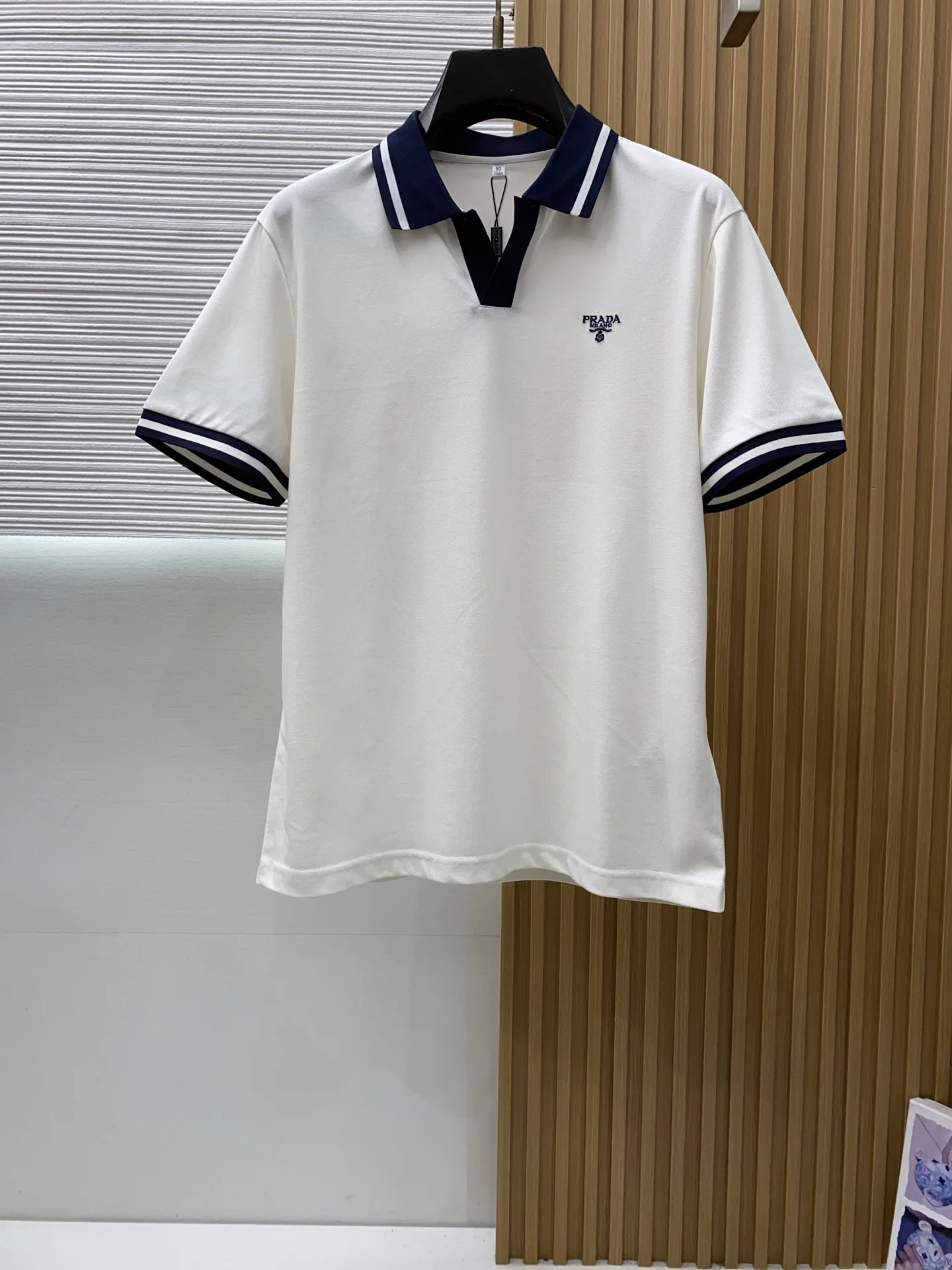 Dior Spring and Summer New Fine Stripe Pique Business Polo
