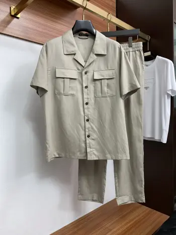 Cuban Linen Workwear Pocket Set Replica Loro Piana Shirts