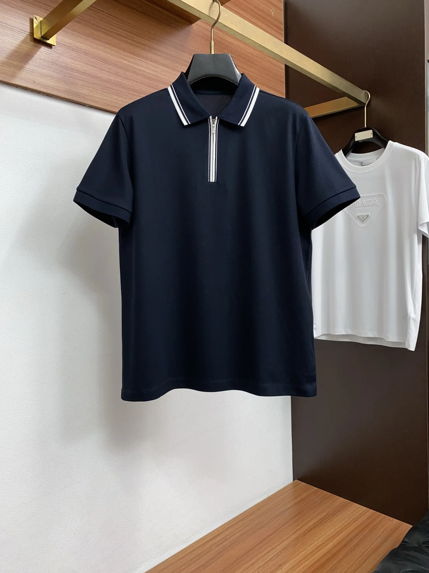 Loro Piana Spring and summer new silk cotton Polo short sleeves