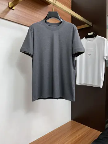 New Silk Cotton Short Sleeve Replica Zegna Tshirts and Polos