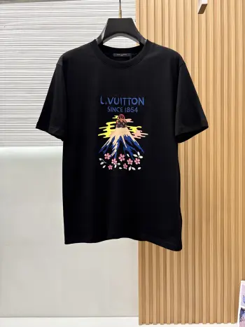 New Silk Cotton Short Sleeve Replica Louis Vuitton Tshirts and Polos